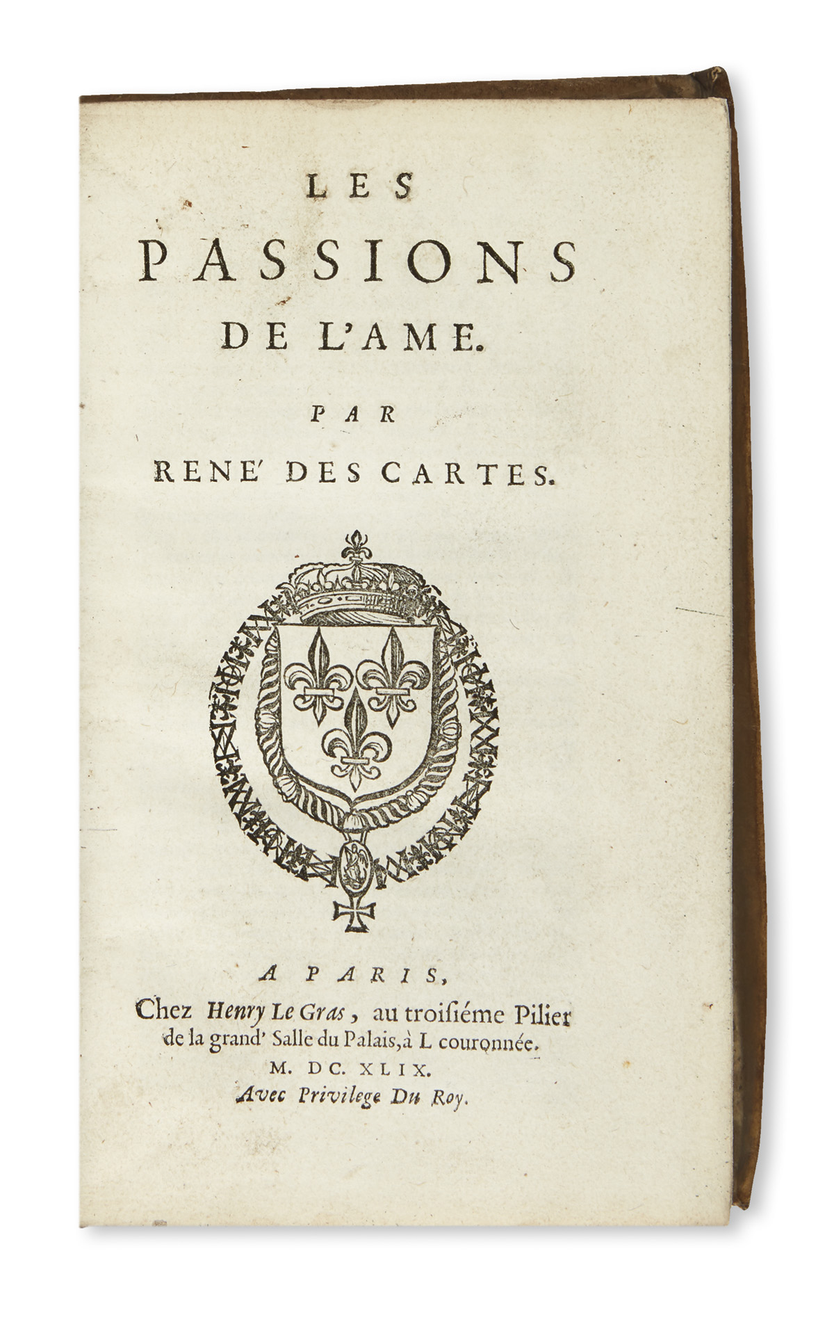 DESCARTES, RENÉ. Les Passions de lAme.  1649